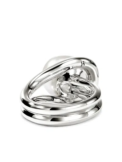 John Hardy Surf Silver Ring With Freshwater Pearl In Sterling Silver