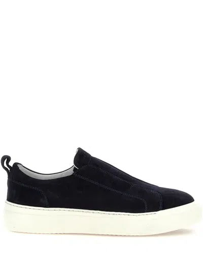 Kiton Suede Slip-on Sneakers In Blue
