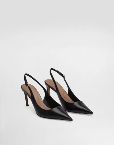 Dolce & Gabbana Dolce&gabbana Low Black Patent Leather Slingback In Black