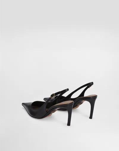 Dolce & Gabbana Dolce&gabbana Low Black Patent Leather Slingback In Black