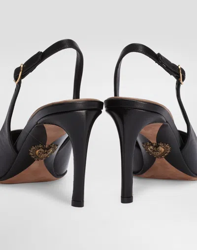 Dolce & Gabbana Dolce&gabbana Low Black Patent Leather Slingback In Black