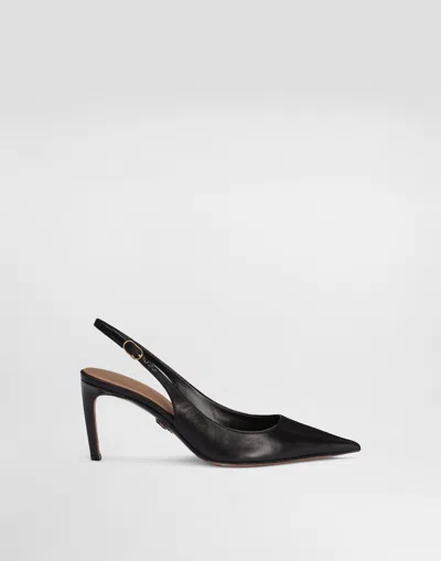 Dolce & Gabbana Dolce&gabbana Low Black Patent Leather Slingback In Black