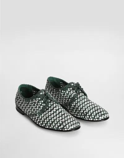 Dolce & Gabbana Woven Derby Shoes In Multicolor