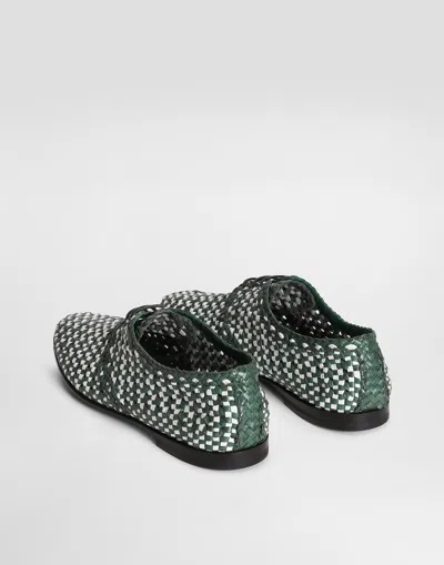 Dolce & Gabbana Woven Derby Shoes In Multicolor