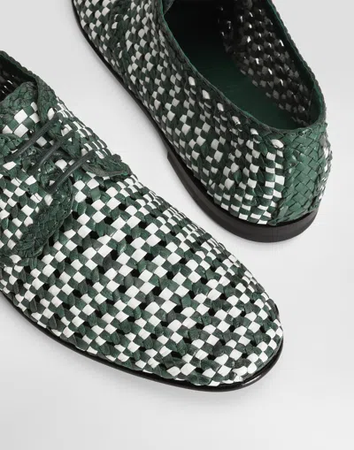 Dolce & Gabbana Woven Derby Shoes In Multicolor