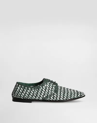 Dolce & Gabbana Woven Derby Shoes In Multicolor