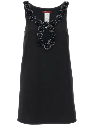 Max Mara Black Delis Dress In Black