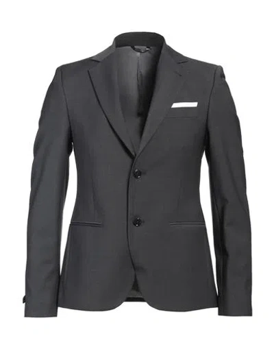 Grey Daniele Alessandrini Man Blazer Charcoal Size 36 Wool, Polyester, Elastane In Grey