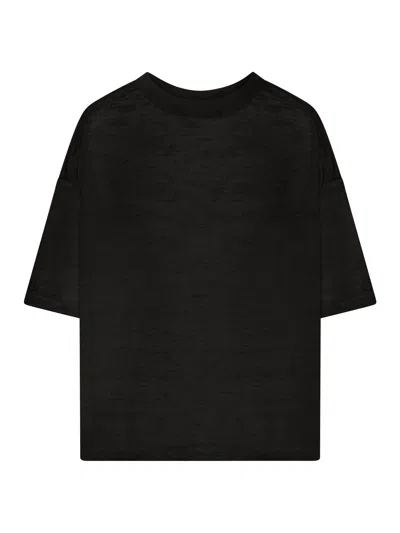 Roberto Collina Crwneck Short Sleeves In Black