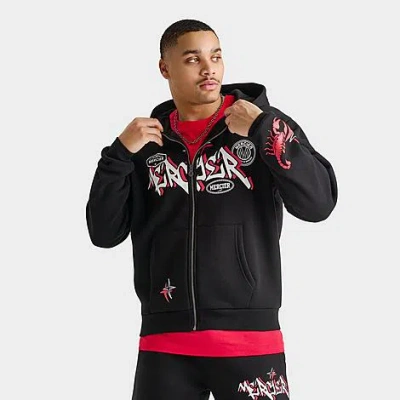 Mercier Men's Stinger Full-zip Hoodie In Black/red