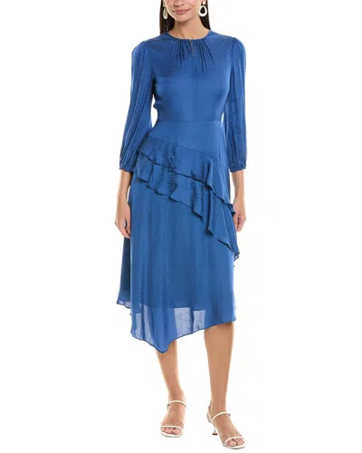 Shoshanna Tara Midi Dress In Blue