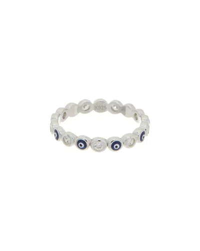 Meshmerise 18k Over Silver Cz Ring In Silver