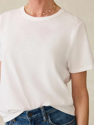 Faherty Sunwashed Regenerative Cotton Essential T-shirt In White