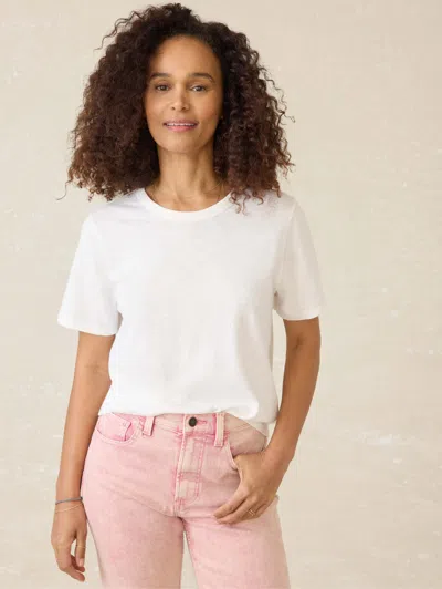 Faherty Sunwashed Regenerative Cotton Essential T-shirt In White