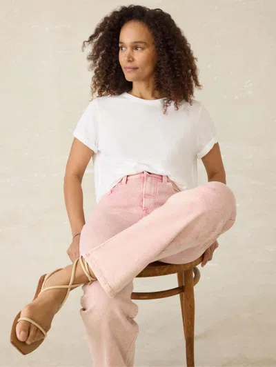 Faherty Sunwashed Regenerative Cotton Essential T-shirt In White