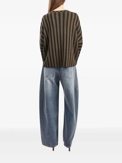 Eckhaus Latta Striped Sweater In Brown