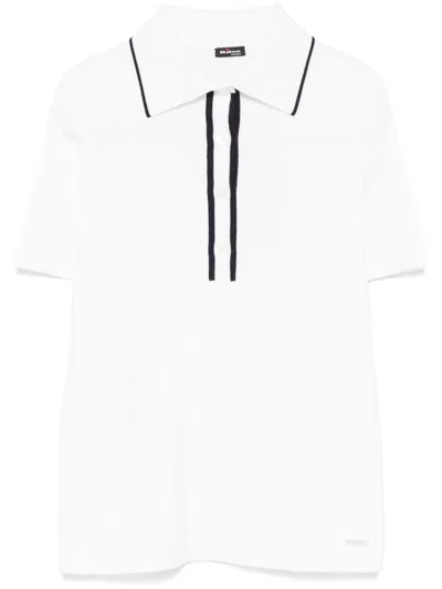 Kiton Wool Polo Top In White