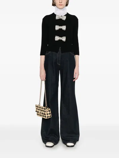 Valentino Cardigan In Lana Nera Donna In Black