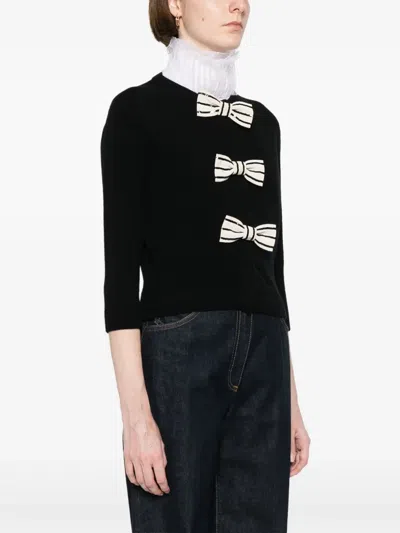 Valentino Cardigan In Lana Nera Donna In Black