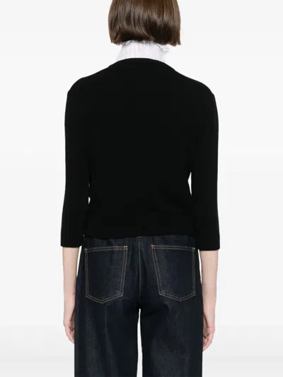 Valentino Cardigan In Lana Nera Donna In Black