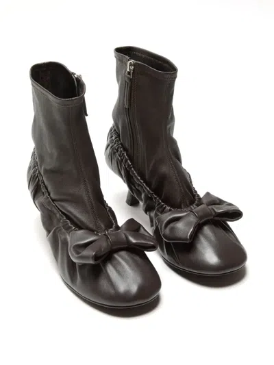 Acne Studios Leather Boots In Brown