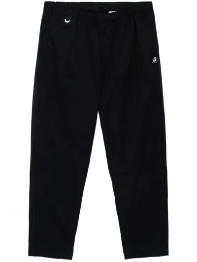 Undercover Lamb-embroidered Ring-detail Trousers In Black