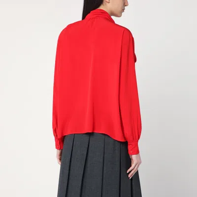 Prada Marocain Silk Shirt In Red