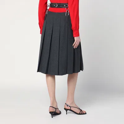 Prada Skirt Belted Waist Metal Hardware In Black