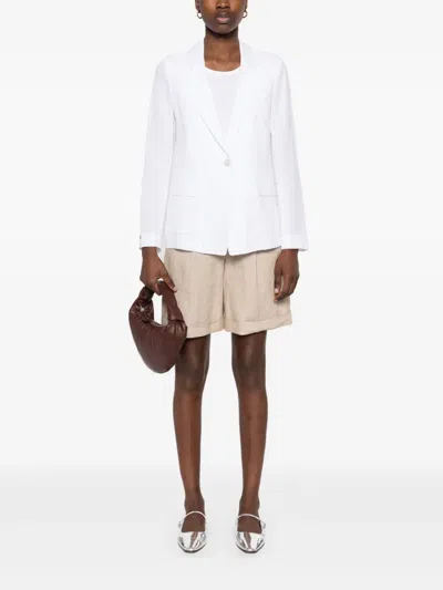 Peserico Linen Blazer In White