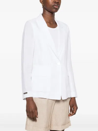 Peserico Linen Blazer In White