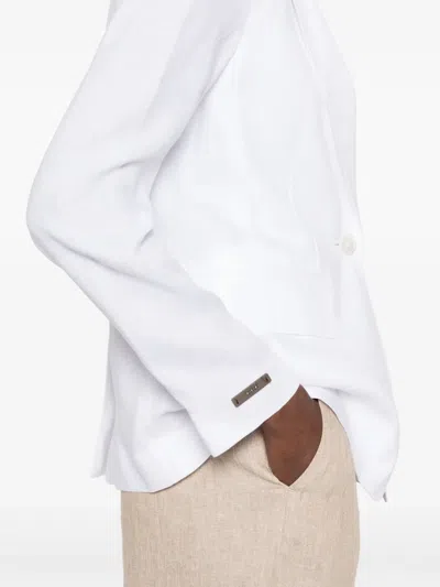 Peserico Linen Blazer In White