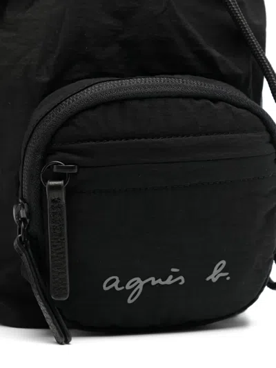 Agnès B. Mini Nylon Shoulder Bag In Black