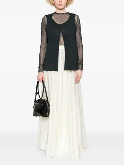 Mm6 Maison Margiela Flowy Sheer Overlay Maxi Skirt In White