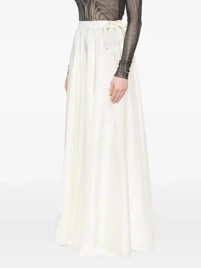 Mm6 Maison Margiela Flowy Sheer Overlay Maxi Skirt In White