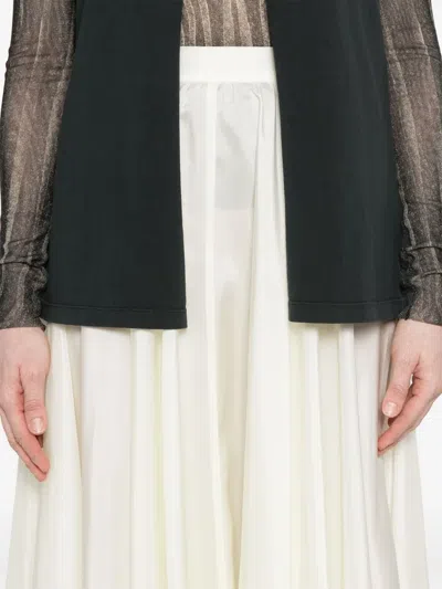 Mm6 Maison Margiela Flowy Sheer Overlay Maxi Skirt In White