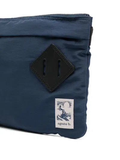 Agnès B. Canvas Shoulder Bag In Blue