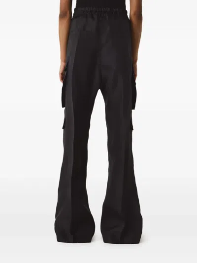 Rick Owens Porterville Wool Cargo Pants With Extra Wide Leg In Black