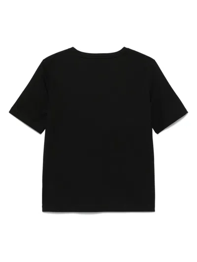 Lacoste Cotton V-neck T-shirt In Black