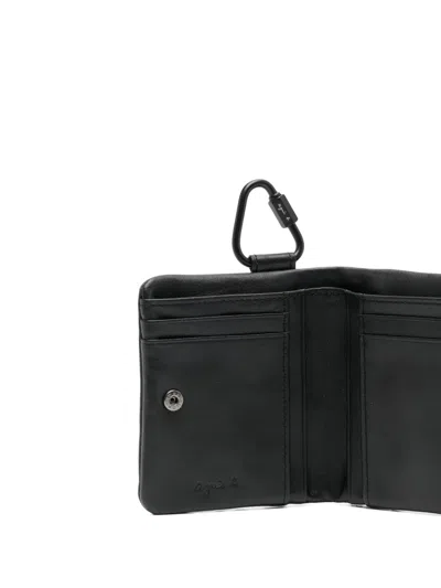Agnès B. Leather Wallet In Black