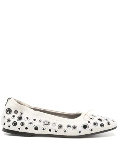 Golden Goose 'amy' Ballet Flats Featuring Metal Eyelets In White
