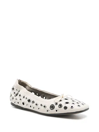 Golden Goose 'amy' Ballet Flats Featuring Metal Eyelets In White