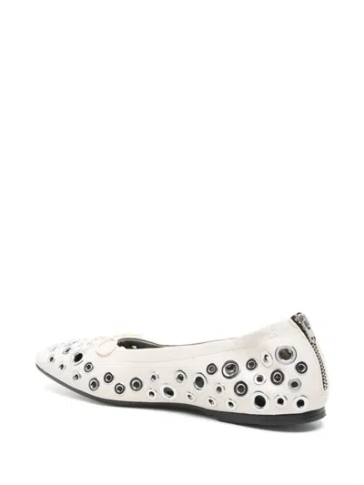 Golden Goose 'amy' Ballet Flats Featuring Metal Eyelets In White