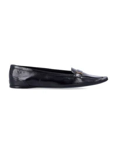 Saint Laurent Carolyn Vamp Slippers In Black