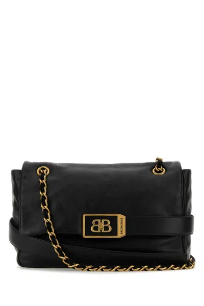 Balenciaga Modu Medium Flap Bag With Chain In Black