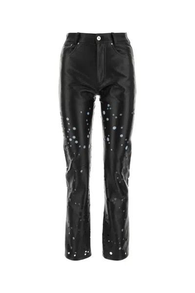 Durazzi Milano Black Leather Pant In Black