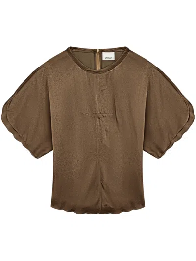 Isabel Marant Top With Puff Sleeves In Green