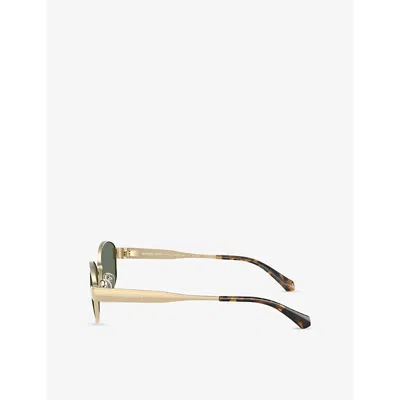 Michael Kors Womens Gold Mk1161 Monte Carlo Oval-frame Metal Sunglasses In Gold