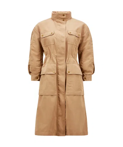 Moncler Technical Nantes Parka In Brown