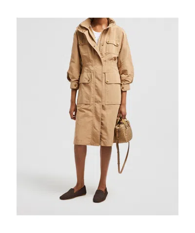 Moncler Technical Nantes Parka In Brown