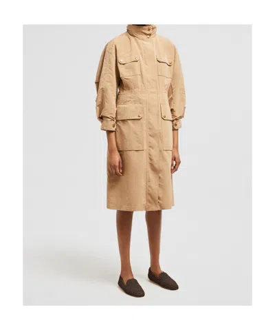 Moncler Technical Nantes Parka In Brown